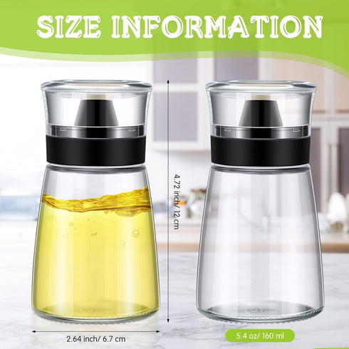 4 5.4 oz Set Pieces Oil and Vinegar Dispenser with No Drip Tops, Glass Cruet Bottles Clear Olive Oil Bottles Soy Sauce