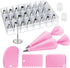 Kootek 32-Piece Cake Decorating Set with 24 Icing Piping Tips, 2 Reusable 12 Inch Pastry Bags for Frosting