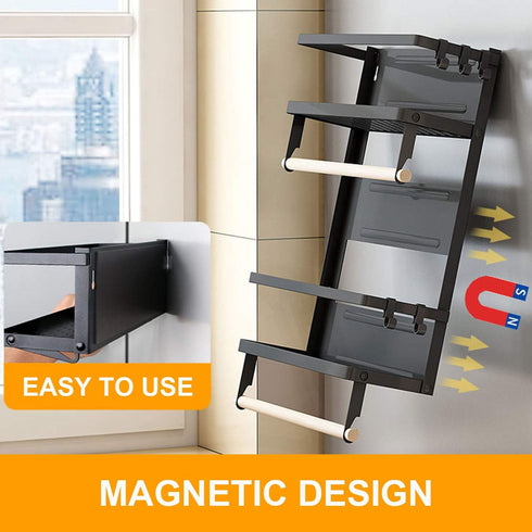 Rack,4 2 5 EASTTOWEST Magnetic Spice Tier Kitchen Magnetic Shelf for Refrigerator Fridge Organizer with Paper Towel