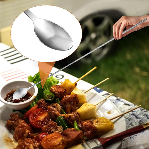 Retractable Telescopic Spoon 20~63cm/8~24.8inch - Stainless Steel Extending Spoon for Barbecue Camping Tableware