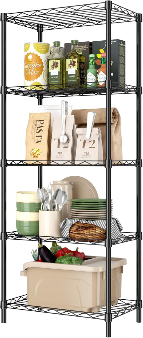5-Wire 16.5" 11.4" 47" HOMEFORT Storage Shelves, Shelving, Metal Shelving Unit,Small Wire Shlving Rack for Kitchen