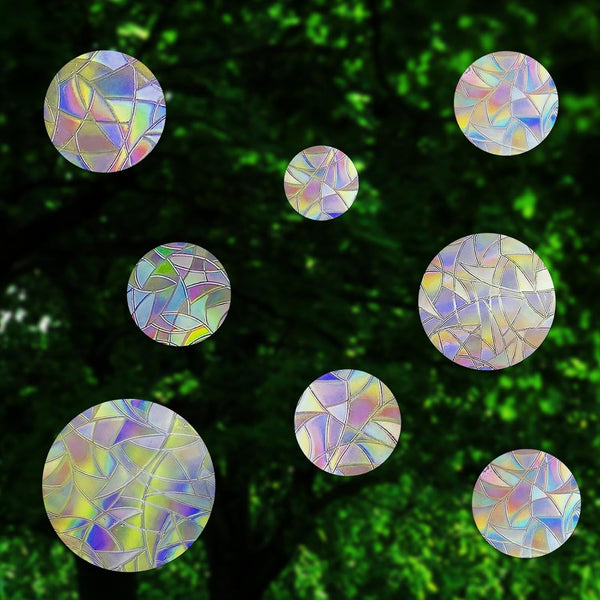 36 Pcs Anti-Collision Window Decals, Rainbow Stickers Circle Window Clings to Save Birds from Collisions
