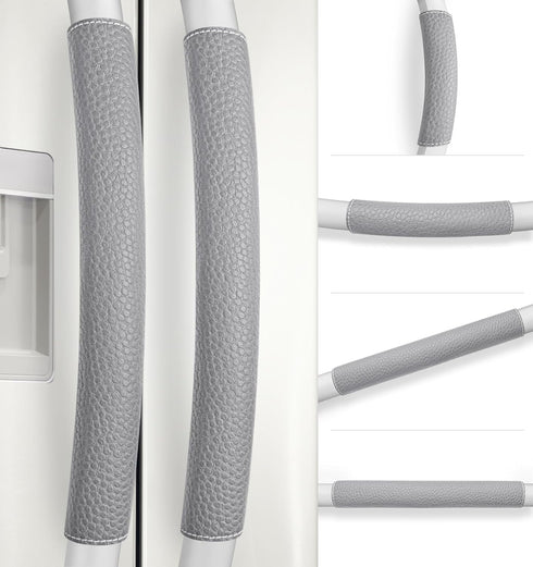 Set of 6 Refrigerator Door Handle Covers, Adjustable Appliance Protector, Non-Slip Gray Covers for Kitchen