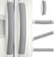 Set of 6 Refrigerator Door Handle Covers, Adjustable Appliance Protector, Non-Slip Gray Covers for Kitchen