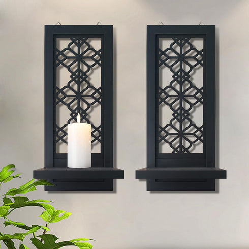 Set 2 Room.(15 x6 ZOLAPI of Candle Sconces, Farmhouse Accent Wall Sconce, Black Candle Holder Wall Decorations for Home