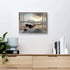 Fake Window Coastal Wall Art - Rocky Beach Artwork Canvas Painting for Bedroom Office Living Room Decor