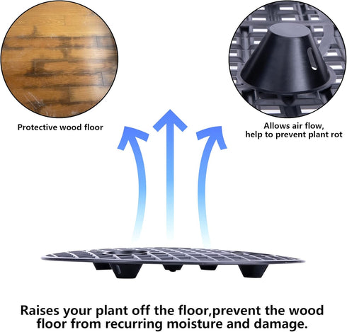 LFUTARI 6 12inch (30cm-6pcs, PCS Plant Level Pot Elevator, Plant Stands, Plant Pot Saucer for Prevent Rot and Damage on
