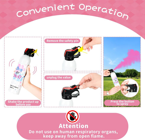 GDLYXJ 100% (300g 2pcs) Baby Gender Reveal Fire Extinguisher; Colorful Smoke Powder Spray; Safe and Eco-Friendly Gender