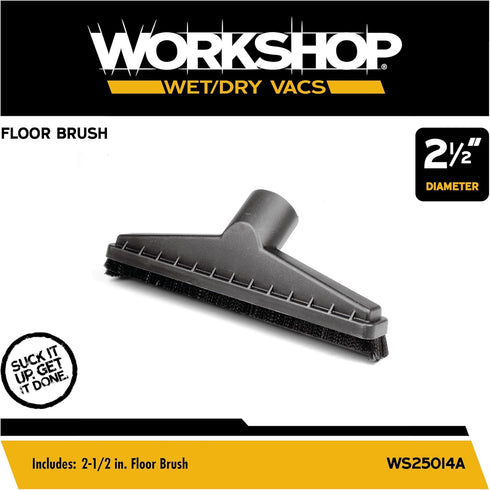 WS25014A 2-1/2-inch WORKSHOP Wet/Dry Vacs Shop Vacuum Accessories Floor Brush Attachment for Wet Dry Vacuum Cleaners