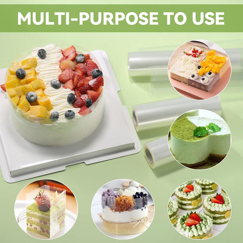 Cake Collar, 10 x 394 Inch Acetate Sheets for Baking, Transparent Cake Collars for Decorating