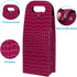PATIKIL 2 Bottle Wine Gift Bag - Reusable Leather Wine Tote Carrier for Champagne, Portable for Picnic, Party, Wedding