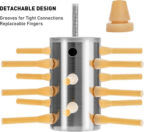 YardYield 18 Chicken Plucker Drill Attachments Fingers Chicken Feather Plucker Machine Stainless Steel Drill Chicken