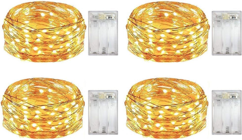 4 Pack Battery Operated Dewdrop LED Lights - Indoor Mini Fairy Lights with Timer Function for Wedding, Home Parties,