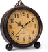 Battery Alarm Clock - Vintage Hangable Night Light, Super Silent Non-Ticking Analog Table Clock