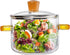 Frcctre 1.5L Glass Cooking Pot with Lid, Heat Resistant Glass Saucepan for Pasta, Soup, Milk, Baby Food