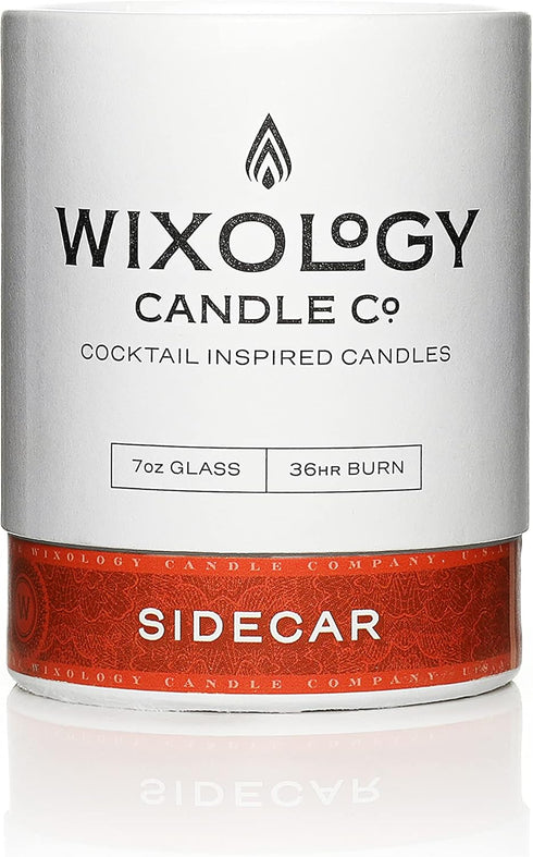 Wixology Cocktail Inspired Bourbon Candle - Sidecar Scent - Hand Poured Coconut and Soy Blended Wax in Re-Usable Rocks