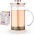 Pinky Up Riley Mini Glass Tea Press Pot, 12 oz Coffee Maker, French Press for Hot or Iced Beverage, Pink