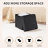 Black,12.6"x12.6"x12.6" PINPLUS Storage Ottoman Cube Square Shaped Ottomans with Storage Foot Stool Footrest for Lving