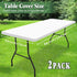 2 Pack 8 (White,30" 96") Picnic Table Cover Fitted Tablecloths Foot Rectangle Tables Elastic Waterproof Stretch