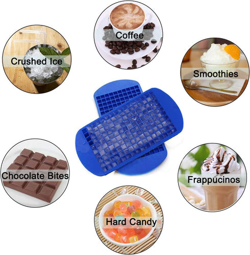 LeeYean Silicone Mini Ice Cube Trays 2 Pack, 160 Small Ice Cube Molds for Chilling Whiskey Cocktail, BPA Free Flexible