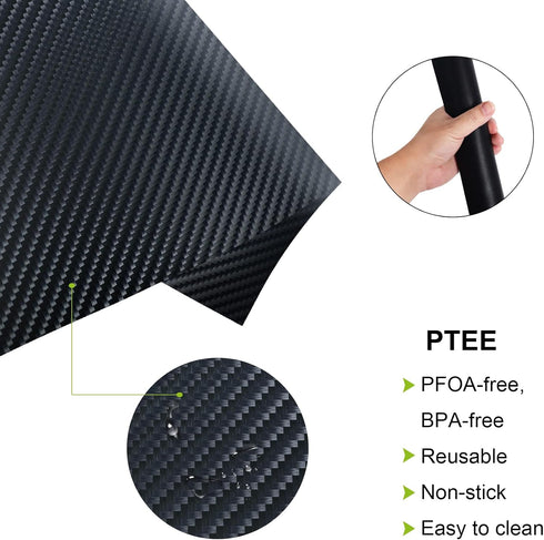 SP101 Fryer Oven Liners, 4 Pack Black 12"x12" Heat Resistant, Non-Stick Baking Mats Compatible with Ninja Foodi Air,