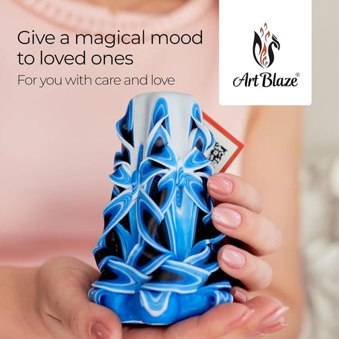 Carved Candles - Handmade Decorative Large Candle, Tall Long Burning Cute Spiral Candle for Women, Table Candle for