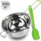 Stainless Steel Double Boiler with Silicone Spatula, Chocolate Melting Pot with Heat Resistant Handle