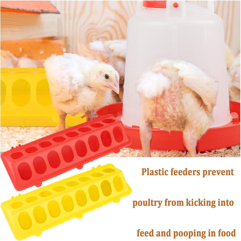 Eshylala 6 Pack Set, 1L Chicken Feeder Waterer Feeder Flip Top Feeding Dispenser with Anti-Spill Design for Pigeon