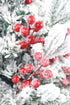 Feitore 30 Pack 8.9" Snow Frosted Red Berry Stems Holly Frosted Berry Picks Snowy Artificial Red Berries for Christmas
