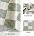 3' 5' Sage Green Washable Area Rug Checkered Large Living Room Rug Geometry Neutral Line Non-Slip Soft Bedroom Carpet