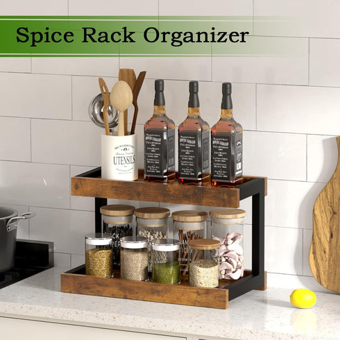 MARTY 2 Countertop, 15.8''L Countertop, Counter Tier Spice Rack Organizer for Coffee Station/Bathroom Organizer Shelf