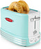 Nostalgia New and Improved 2-Slice Toaster - Aqua, Perfect for Bread, English Muffins, Bagels, 5 Browning Levels, Crumb