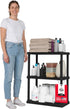 IRIS USA 3-Shelf Light Duty Plastic Storage Shelves, 150lb Capacity, 33" H