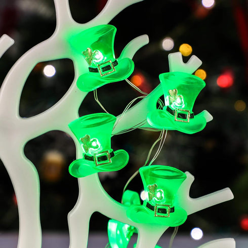 Impress Life Green Hat String Lights - 10ft Battery Operated/USB Plug-in LED with Remote for Bedroom Home Garden