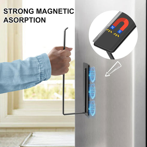 EASTTOWEST Magnetic Paper Towel Holder, Black Towel Bar Rack for Refrigerator, BBQ Grills, Heavy Duty, 12” x 3”