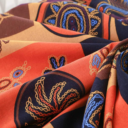 Bringsine Rectangular Cotton Linen Fashion Tablecloth - Vintage Mayan Culture Printed, 55 x 79