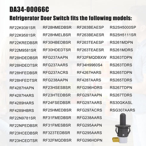 DA34-00066C Refrigerator Interlock Door Switch Replacement for Samsung, Compatible with 2705488
