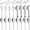 BEWOS 20-Piece Large Serving Utensil Set, Includes Spoons, Tongs, Forks, Cake Server, Stainless Steel, Dishwasher Safe