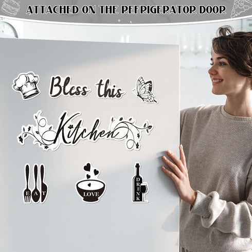 Dishwasher Magnet Decorations, Bless This Kitchen Cover Magnetic Stickers for Home Appliance Garage Car Metal Door