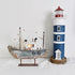 Sailboat Wood Nautical Decor with LED Light - Decorative Sailing Boat Model Beach Themed Ship Table Centerpiece Rustic