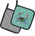 Caroline's Treasures 8462PTHD Crab Pair of Pot Holders, Kitchen Heat Resistant, 7 1/2 x 7 1/2