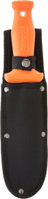 Zenport K246 Deluxe ZenBori Soil Knife with Sheath, 6-Inch Stainless Steel Serrated Blade and Depth Measurement Markings, Orange Handle