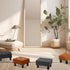 Poofzy Small Foot Stool Ottoman, Velvet Ottoman Foot Rest with Legs, Rectangle Foot Rest for Couch, Footstools
