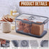 Bread Box for Kitchen Counter, Airtight Bread Storage Container with Lid for Homemade Bread, Grey