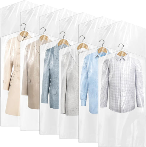 50 Pack Plastic Dry Cleaning Bags, 60x120 cm Clear Dust-proof Garment Bags for Dry Cleaner and Storage