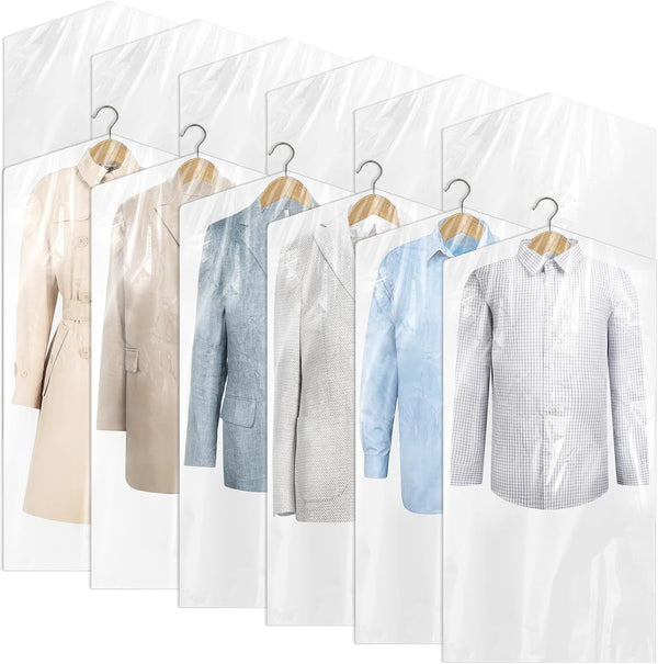 50 Pack Plastic Dry Cleaning Bags, 60x120 cm Clear Dust-proof Garment Bags for Dry Cleaner and Storage