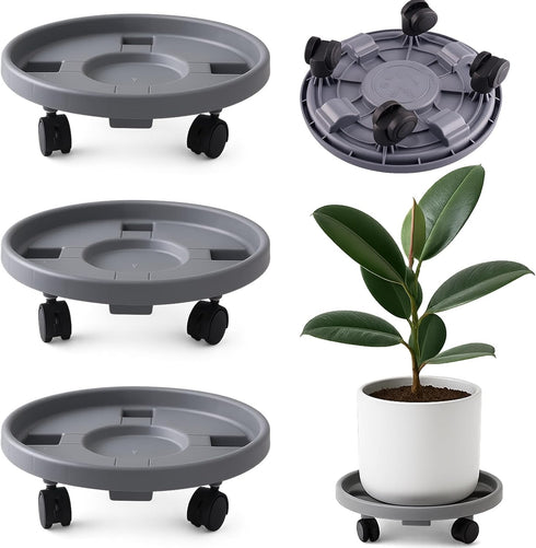 Tulpeed Rolling Plant Stand with Wheels 3 Pack 13 Inch Plant Caddy with