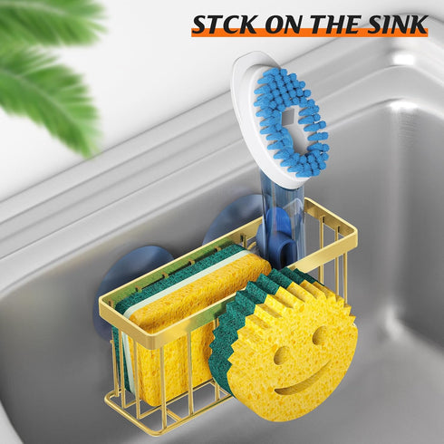 2 Cups/1 MURLONG Sponge Holder Smiley Face, Sink Caddy for kitchen Sink, Kitchen Organizer Sponge Holder with PCS