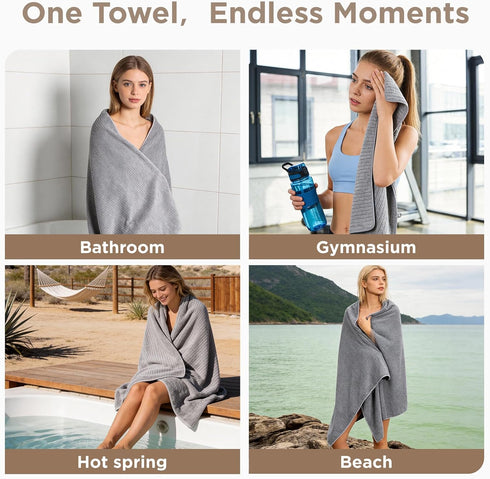 Lunoku 8 Set, 2 2 4 Oversized Bath Towels Piece Towel Extra Large Bath Sheets, Hand, Washcloths, Luxury Soft Super