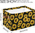 senya Large Foldable Storage Basket, Black Fabric Organizer Bag with Sunflowers and Handles 15 x 11 x 9.5 inch